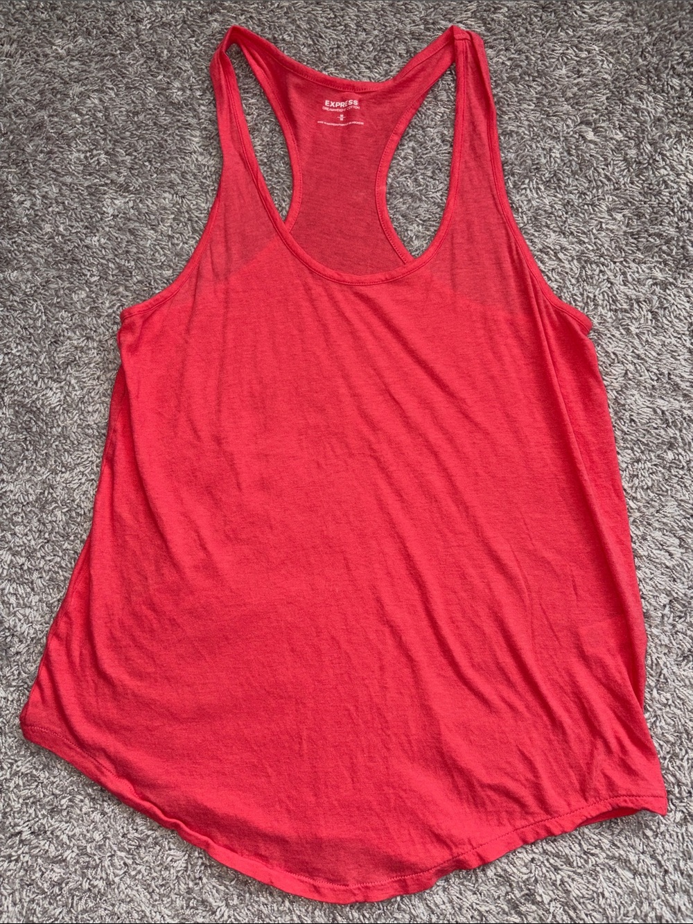Express Women’s coral Racerback Tank Top